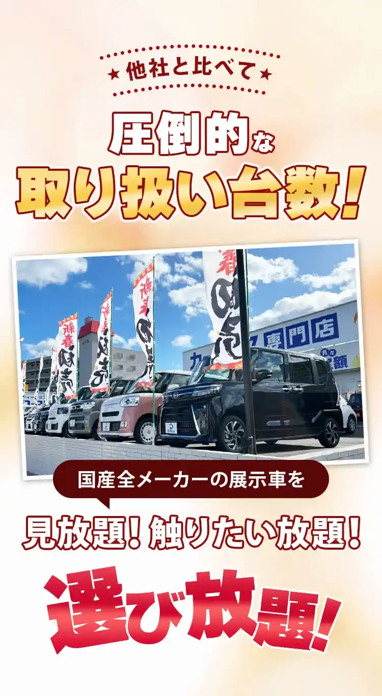他社と比べて圧倒的な取り扱い台数!