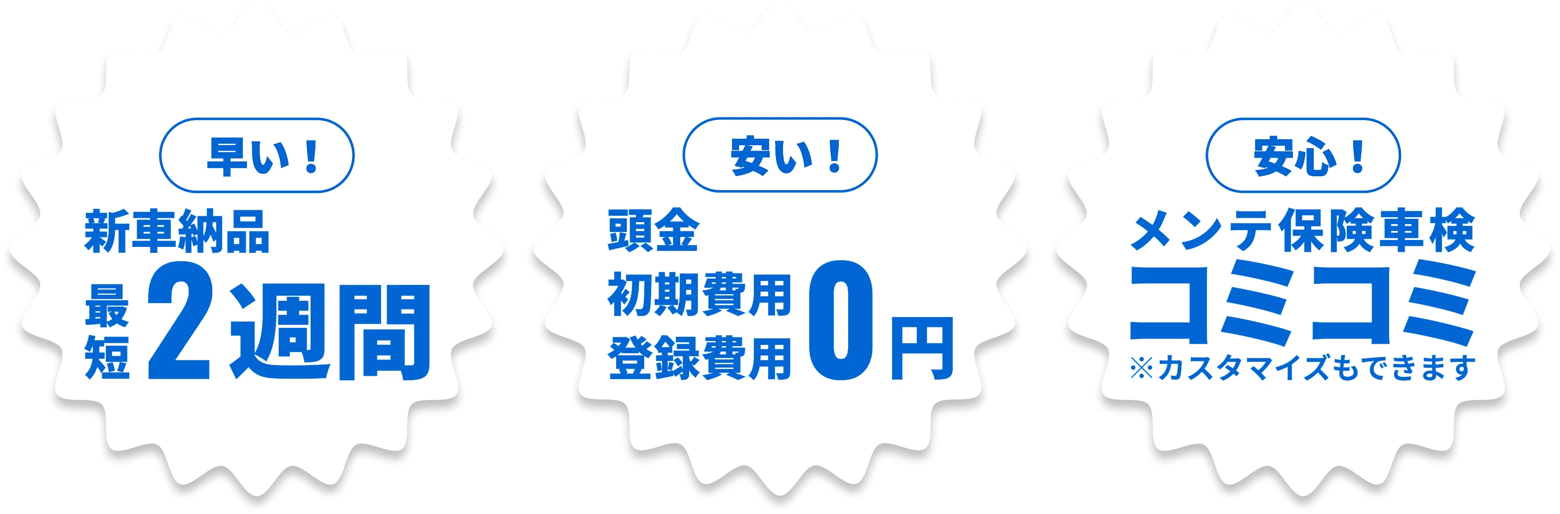 安い！早い！安心！
