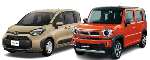 新車の普通車と軽自動車